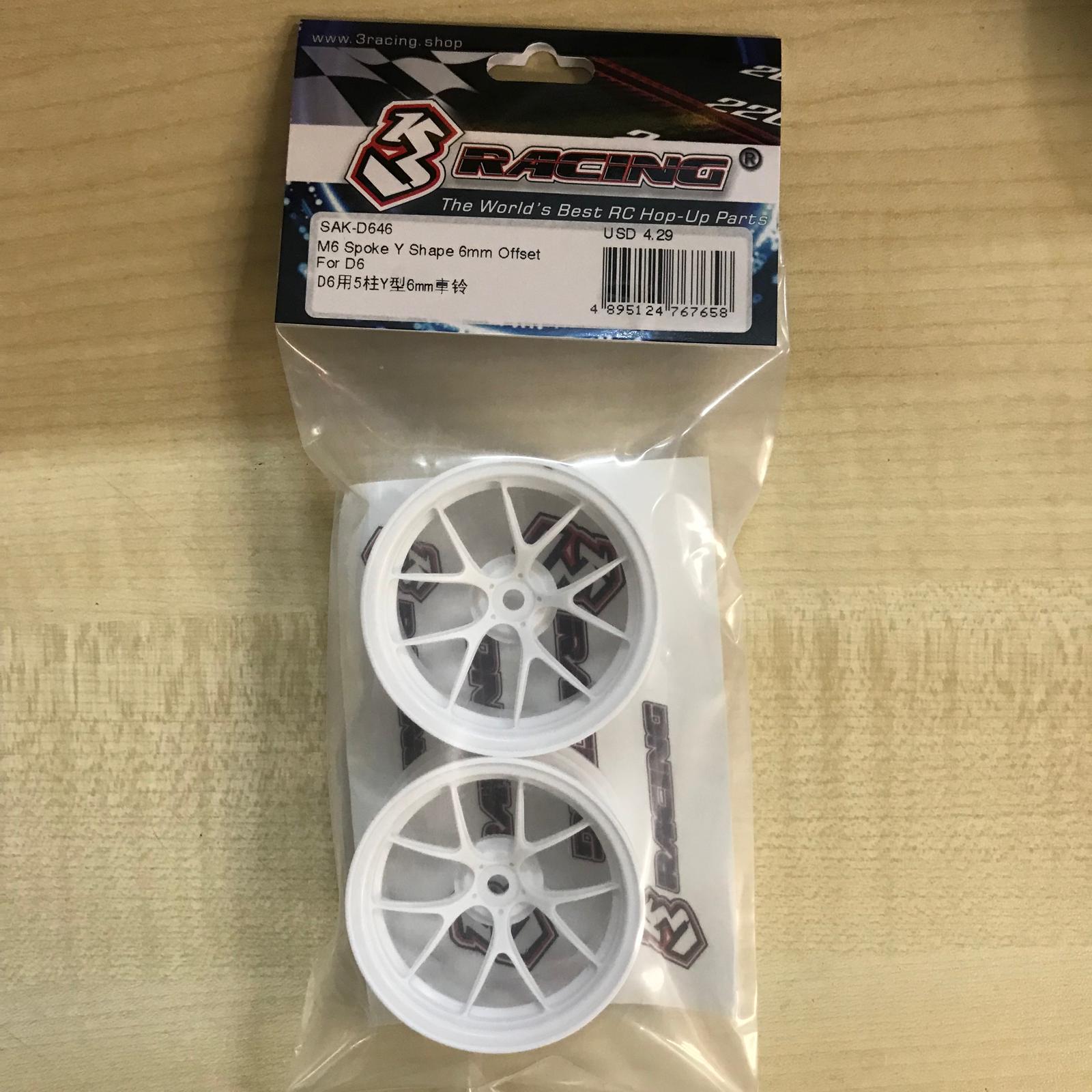 3Racing Sakura SAK-D646 Jante M6 Y Déport 6mm D6