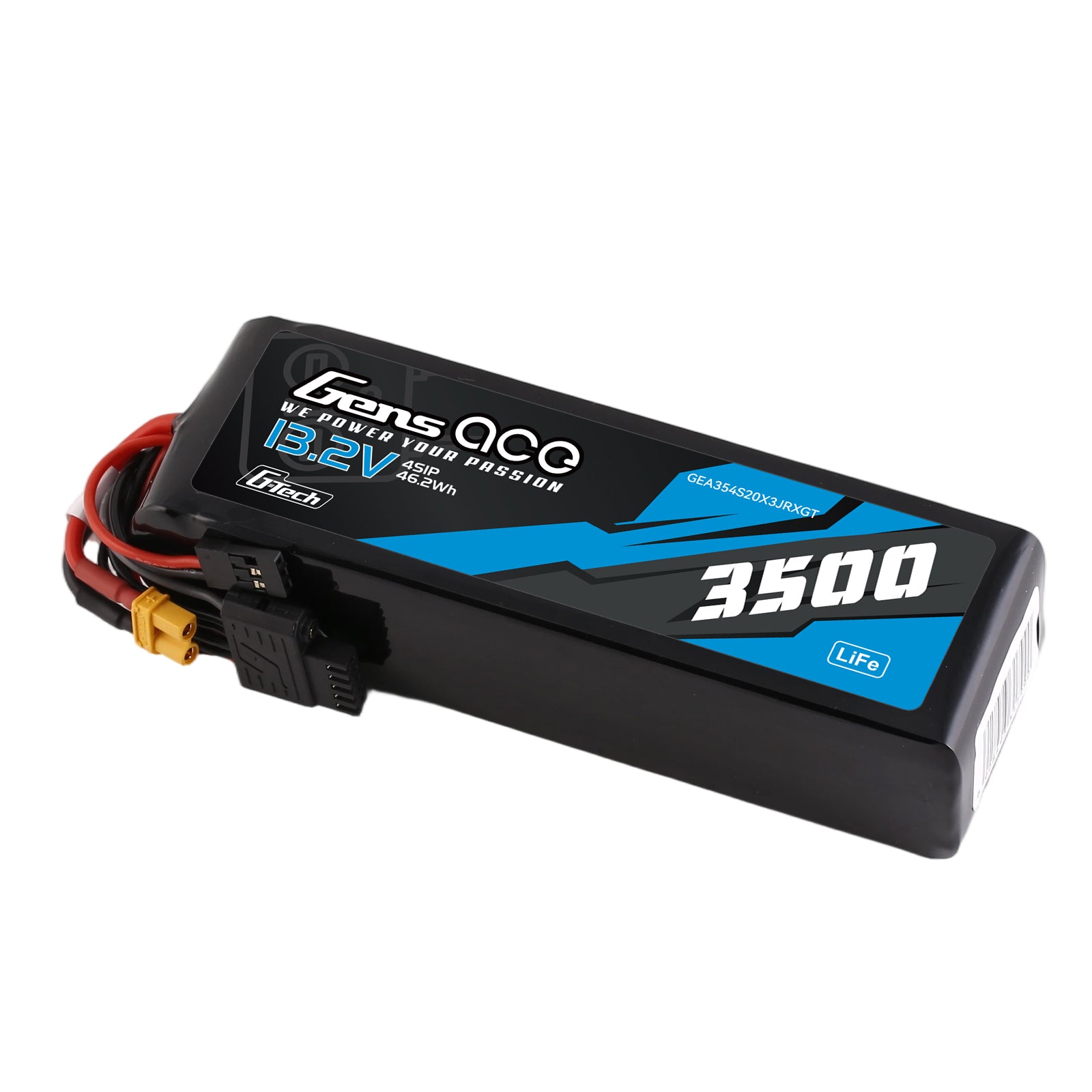 Gens Ace 3500mAh 4S 20C batterie LiFe 13.2V XT30 TX RX
