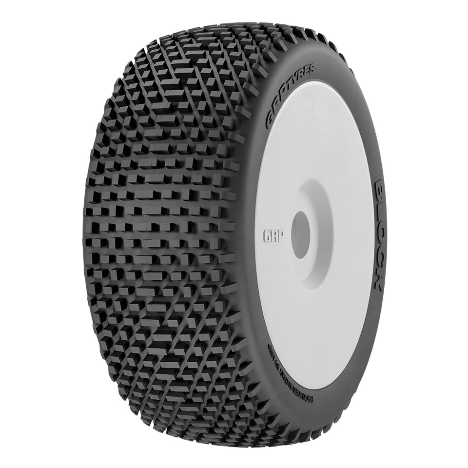 GRP 1:8 Buggy Block N35 pneus buggy blanc grip haut