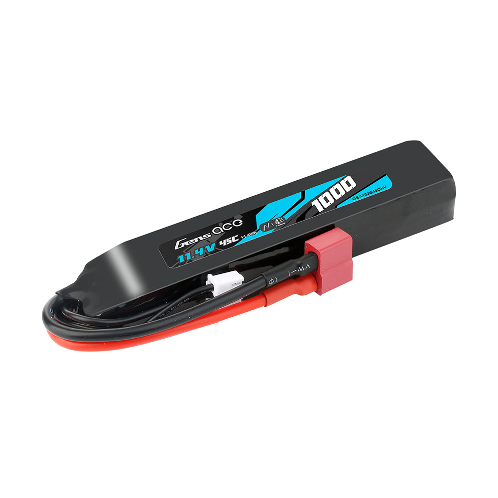 Gens Ace Airsoft 1000mAh 3S 45C batterie LiPo 11.4V HV Deans