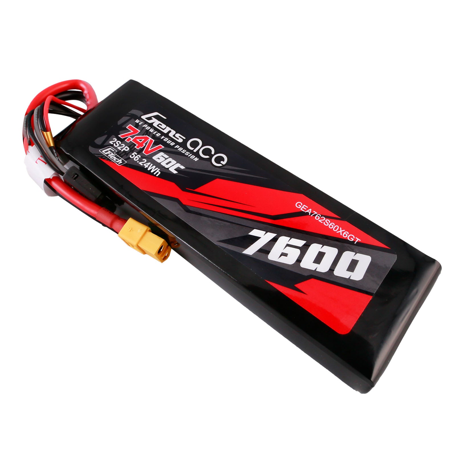 Gens Ace Car Classic 7600mAh 2S 60C batterie Lipo XT60