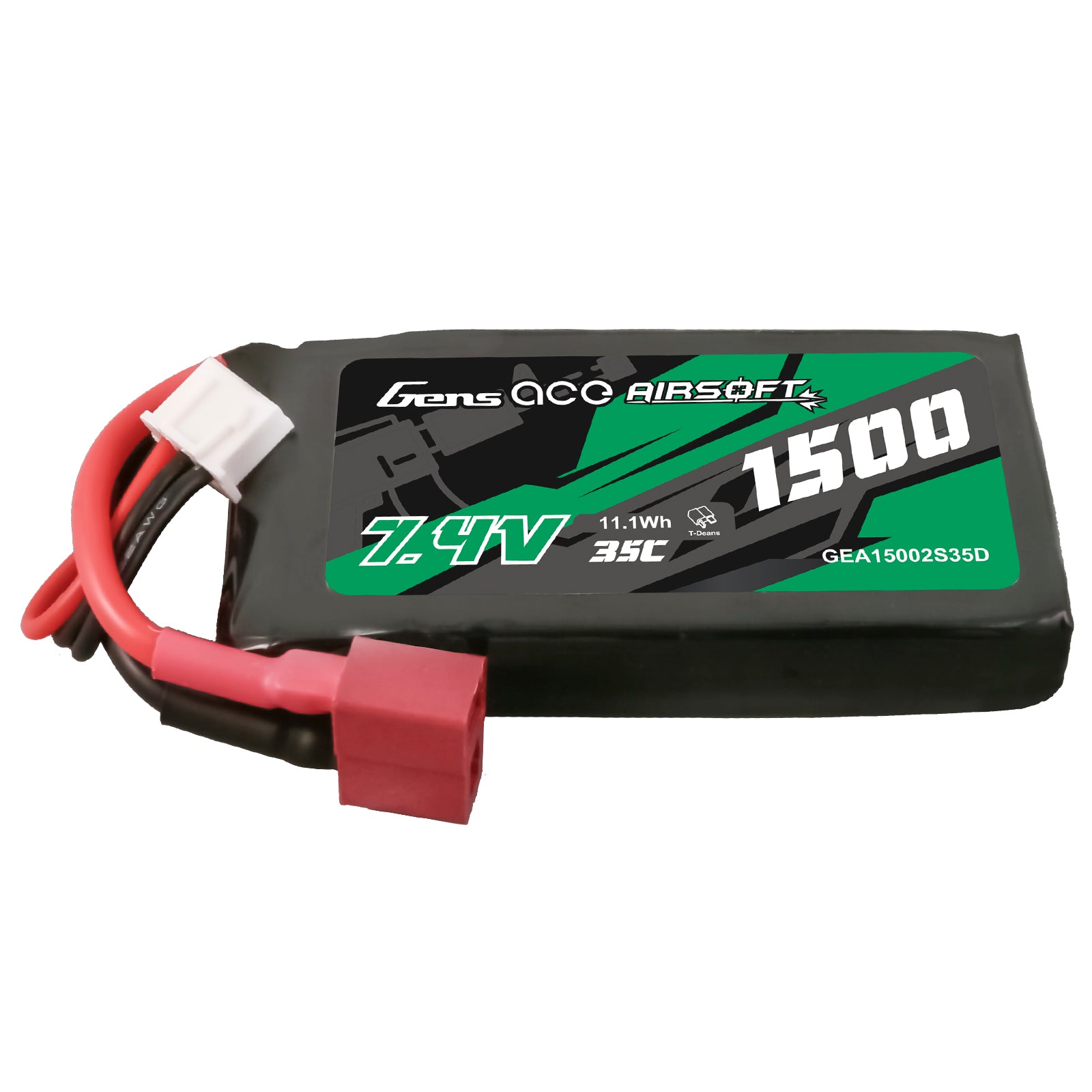 Gens Ace Airsoft Battery 1500mAh 2S 35C 7.4V batterie lipo Deans