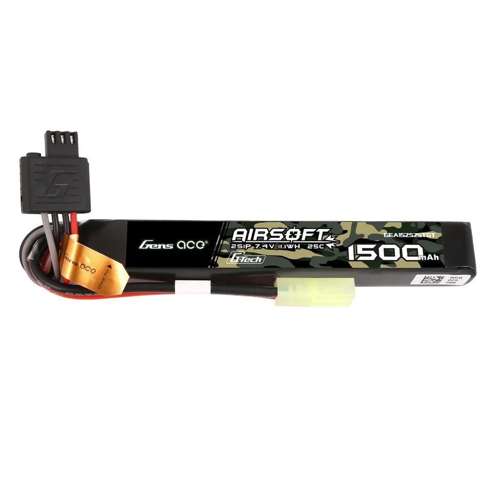 Gens Ace 1500mAh 2S 25C 7.4V batterie airsoft Mini Tamiya