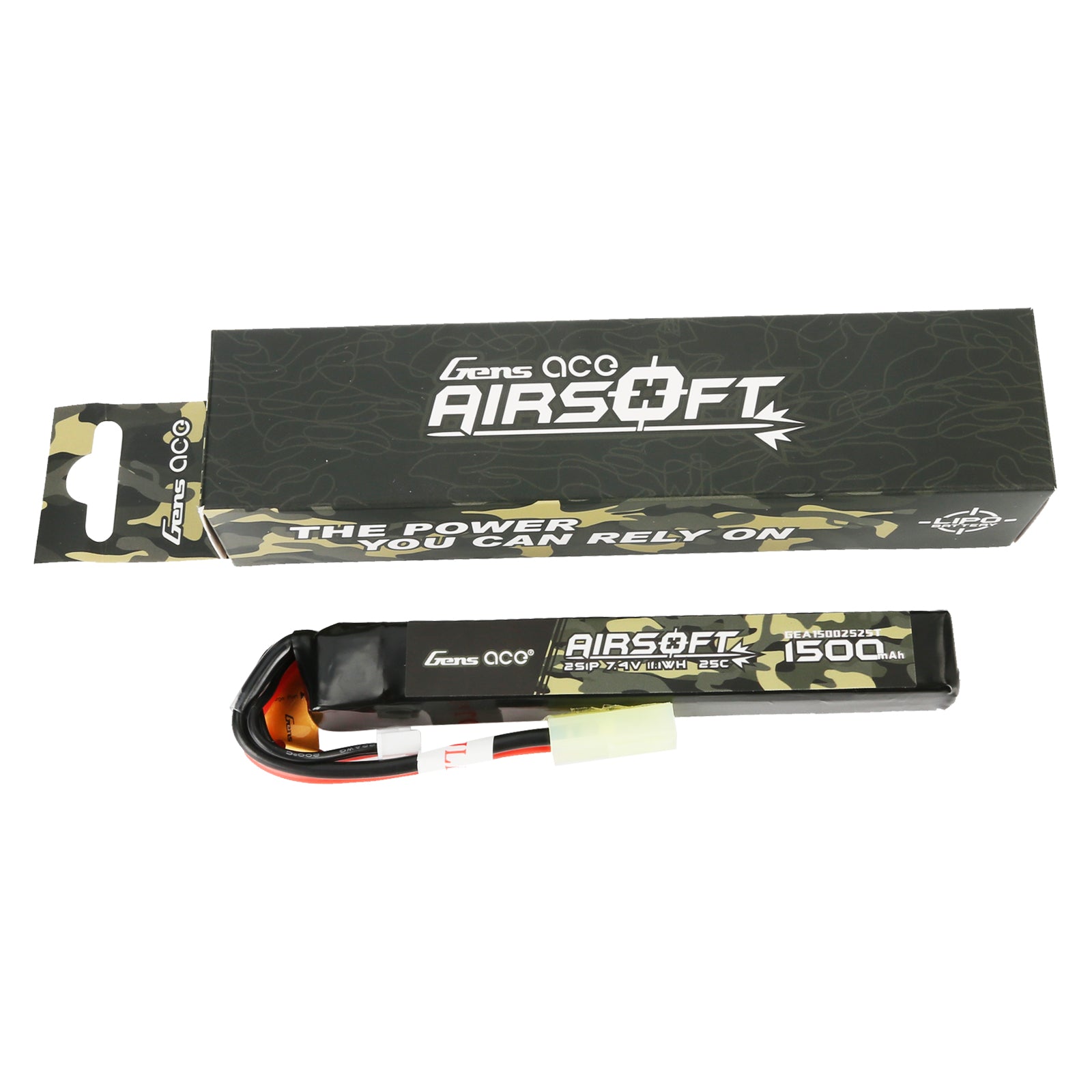 Gens Ace Airsoft 1500mAh 2S 25C batterie LiPo Tamiya