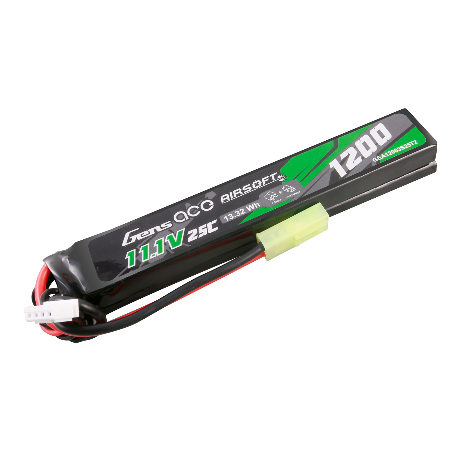 Gens Ace Airsoft 1200mAh 3S 11,1V batterie LiPo Saddle Tamiya