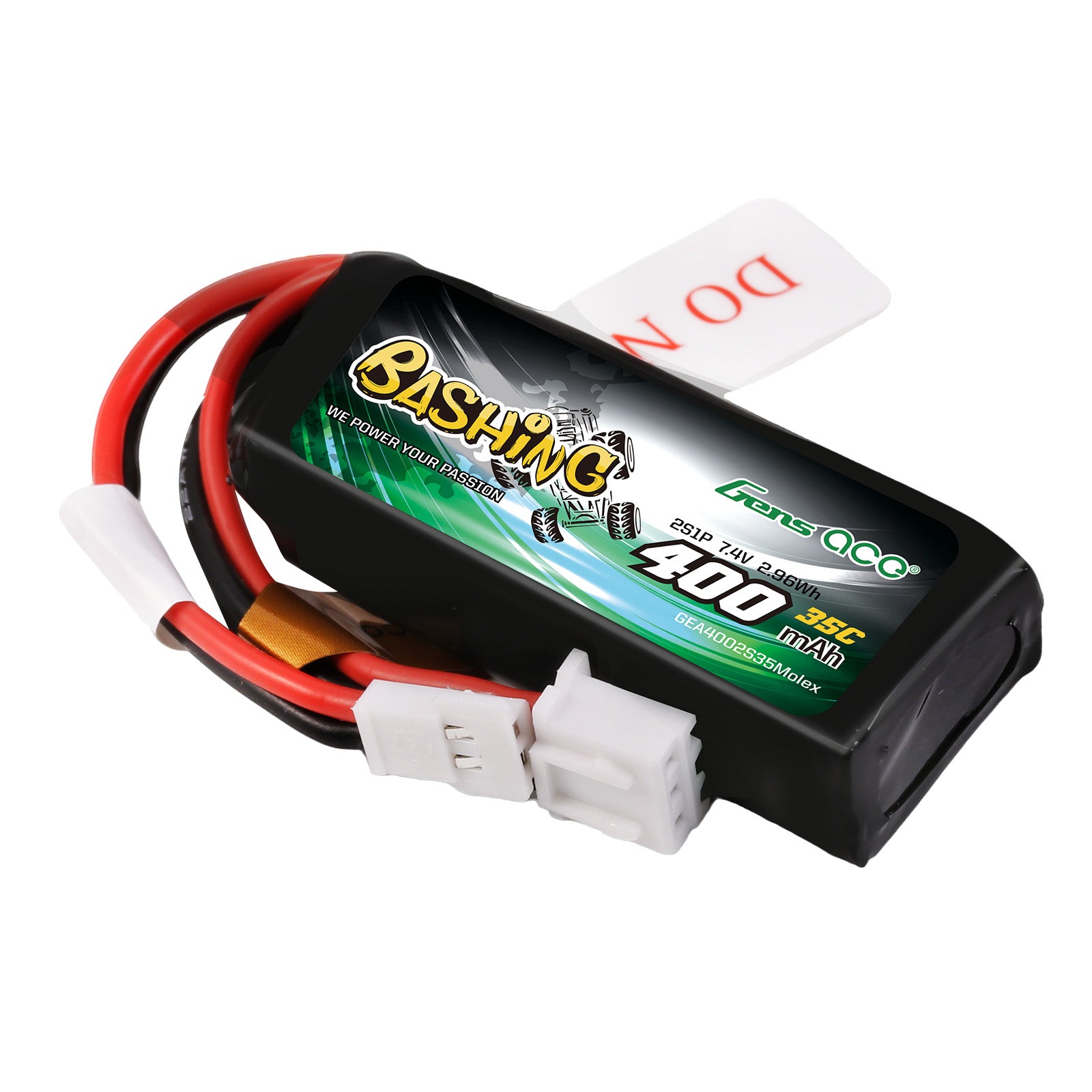 Gens Ace Bashing 400mAh 2S 35C batterie LiPo Molex