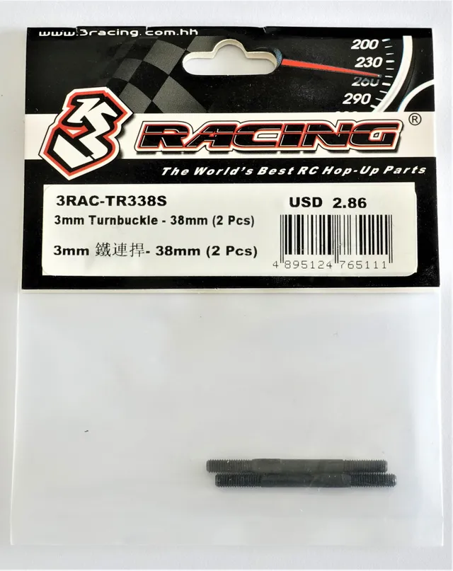3Racing Parts 3RAC-TR338S biellette 3mm 38mm x2