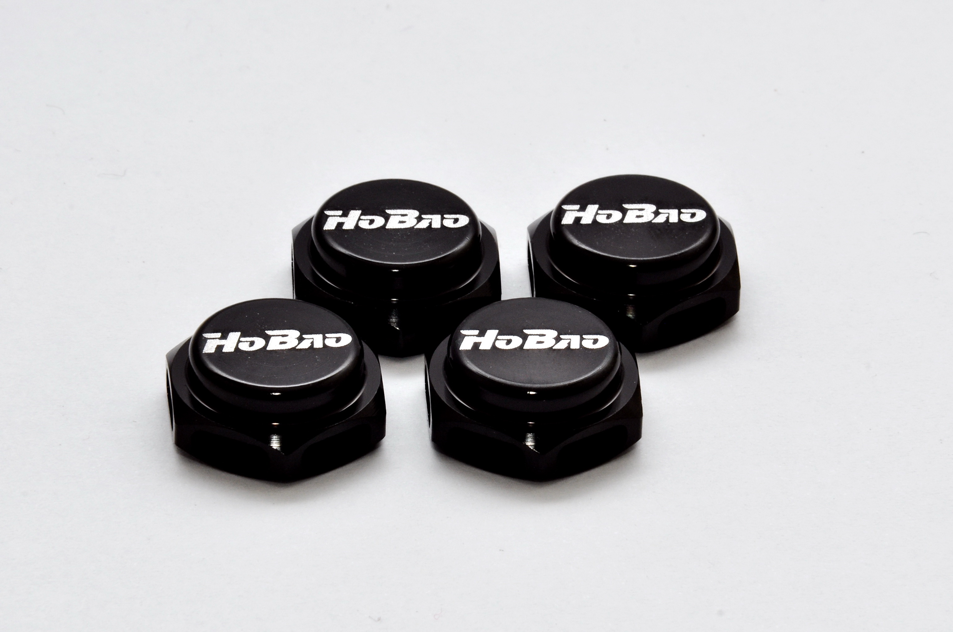 Hobao 87230B Écrous roue 17mm noirs lot 4 pas 1.25