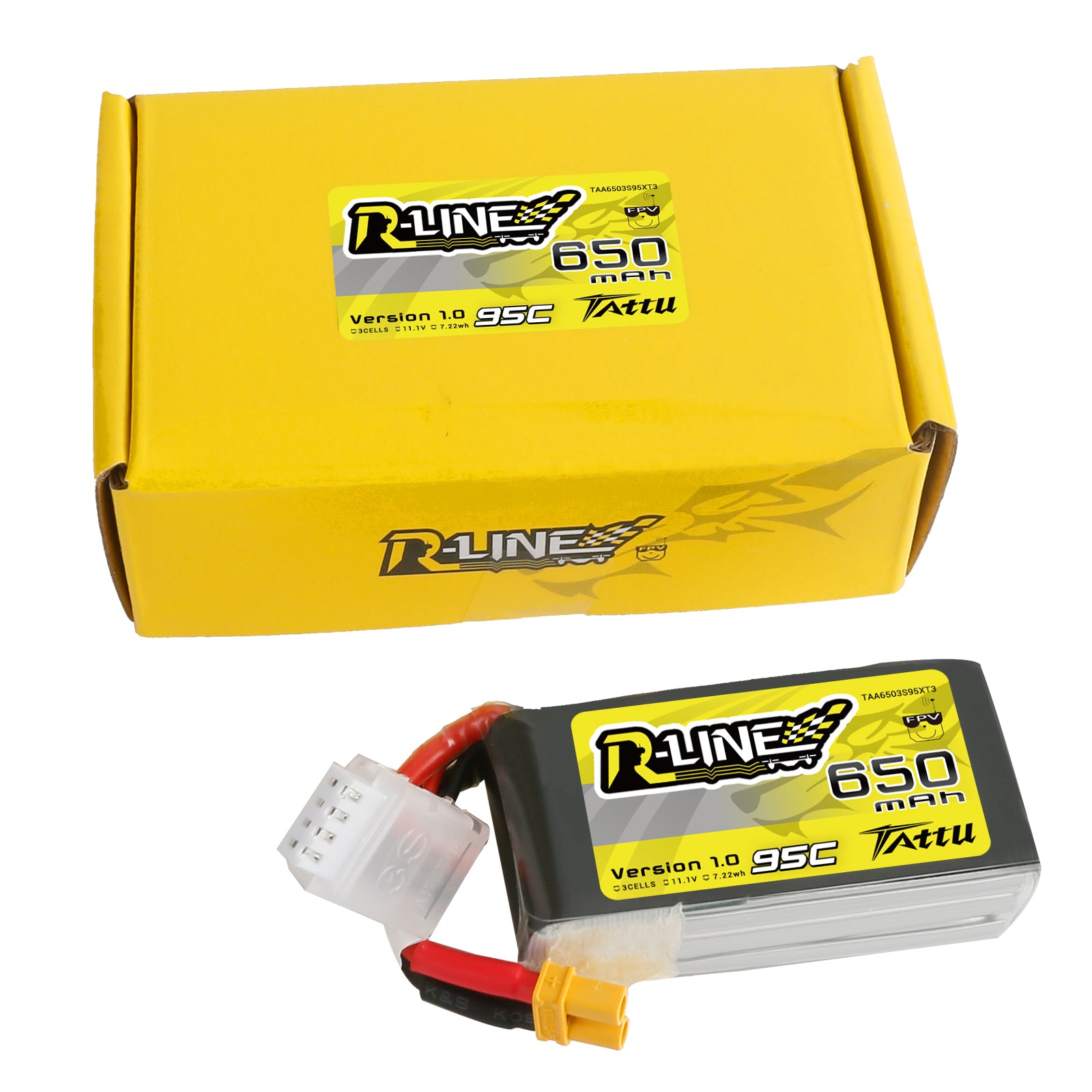 Tattu R-Line batterie lipo 650mAh 3S XT30 95C FPV