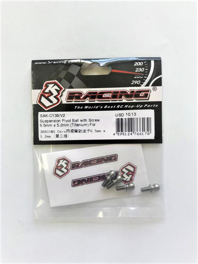3Racing Cero SAK-C139/V2 Rotule Suspension Titane 6.5mm