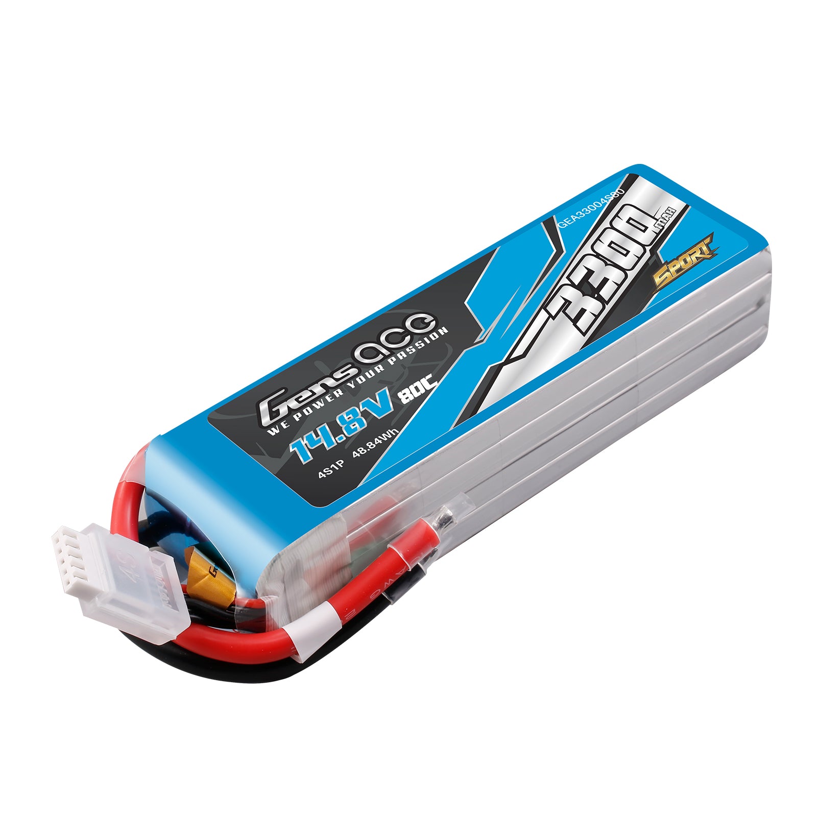 Gens Ace Sport Series batterie lipo 3300mAh 4S 80C sans prise