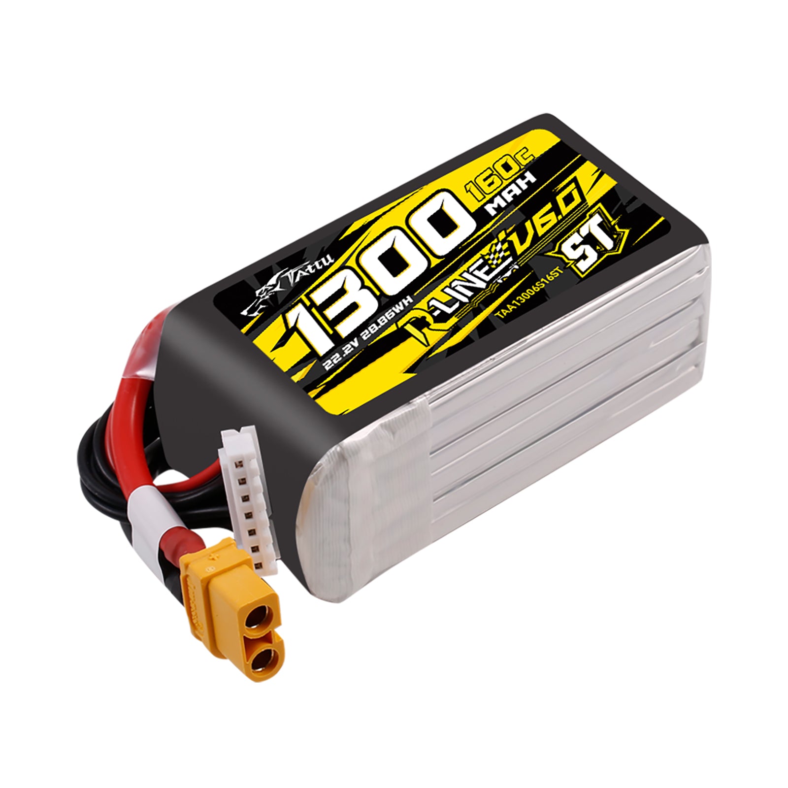Tattu R-Line 6.0 1300mAh 6S 160C batterie LiPo XT60