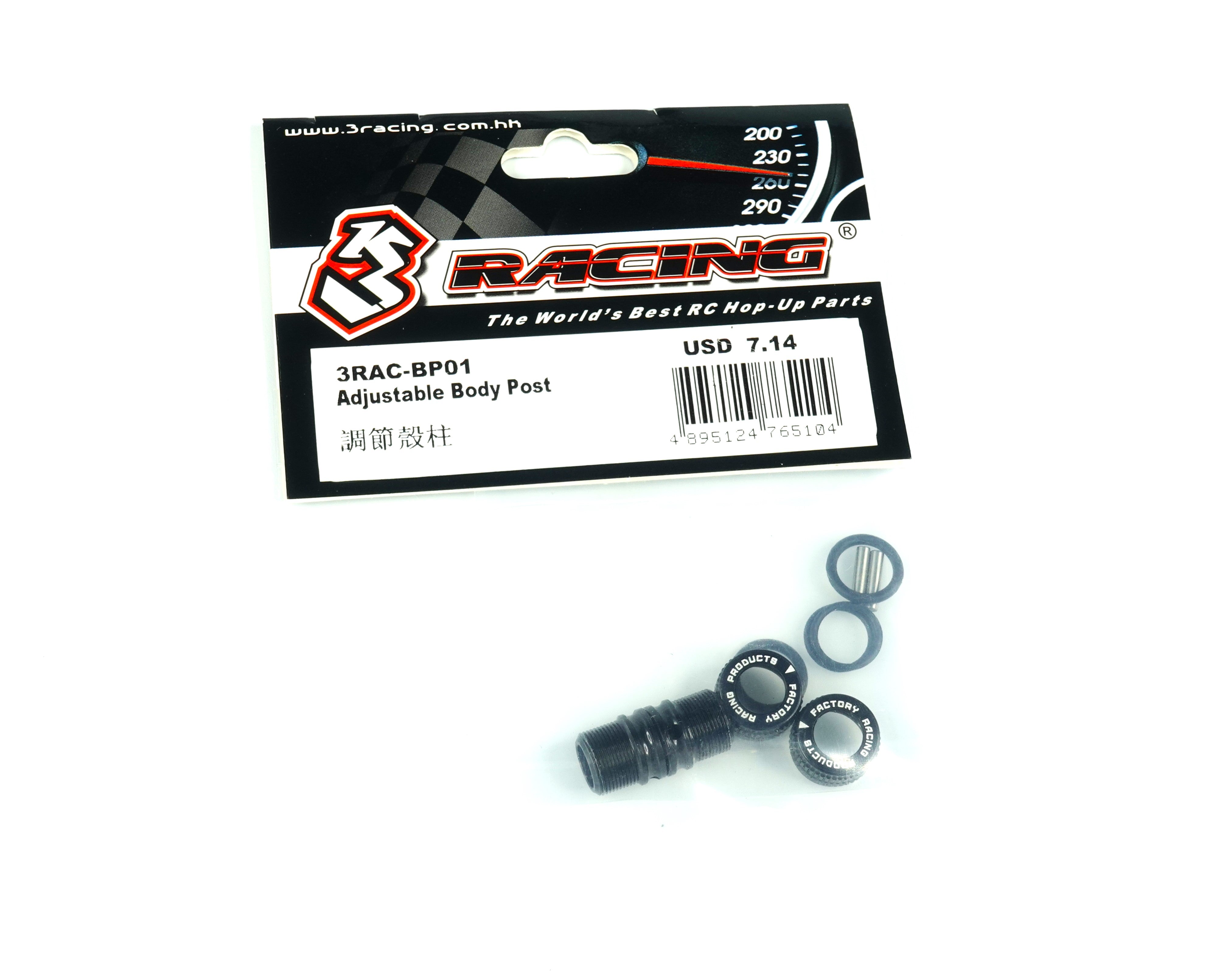 3RACING PARTS 3RAC-BP01 plot carrosserie réglable rouge