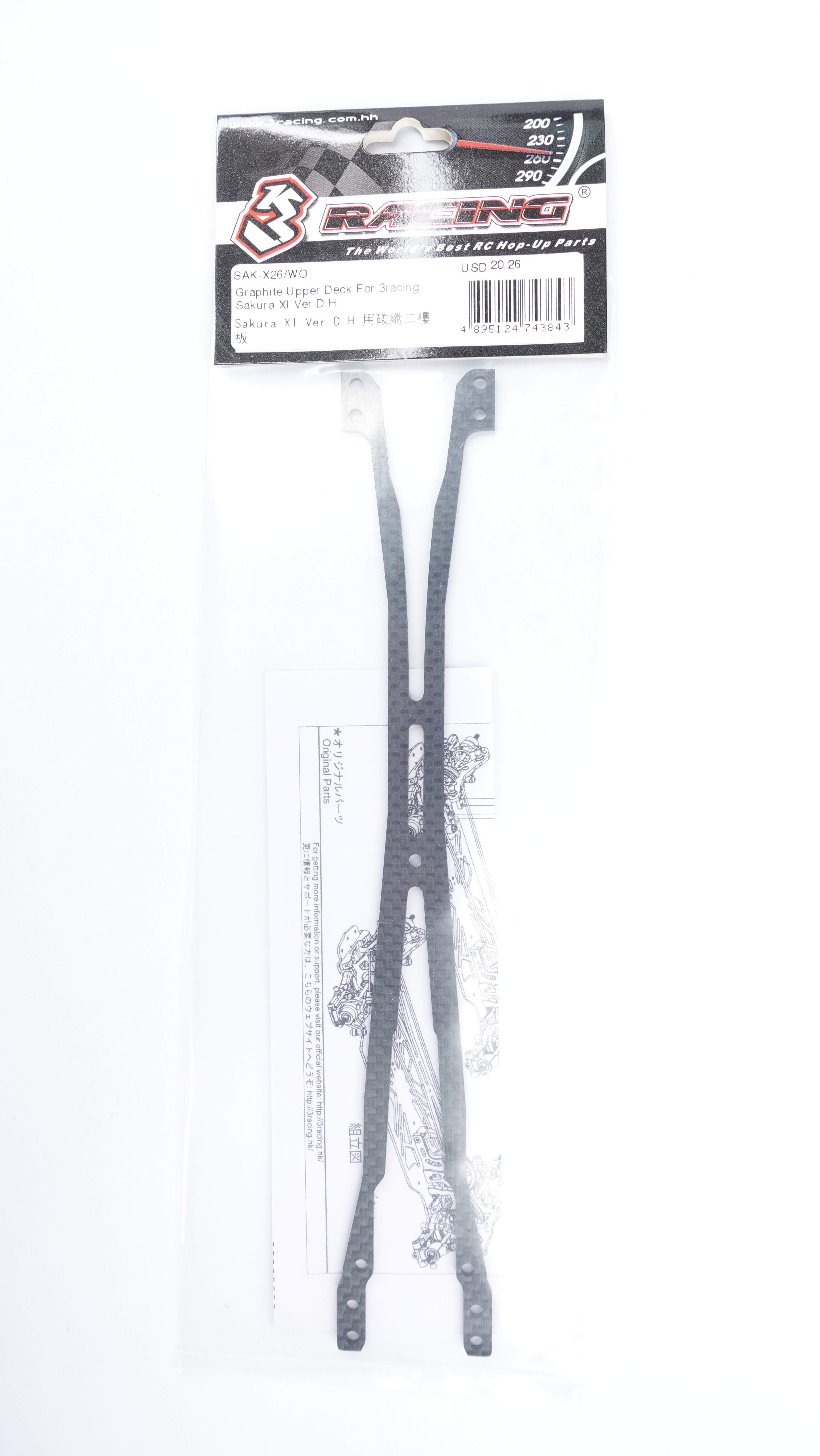 3Racing Sakura SAK-X26/WO Platine Supérieure Graphite XI
