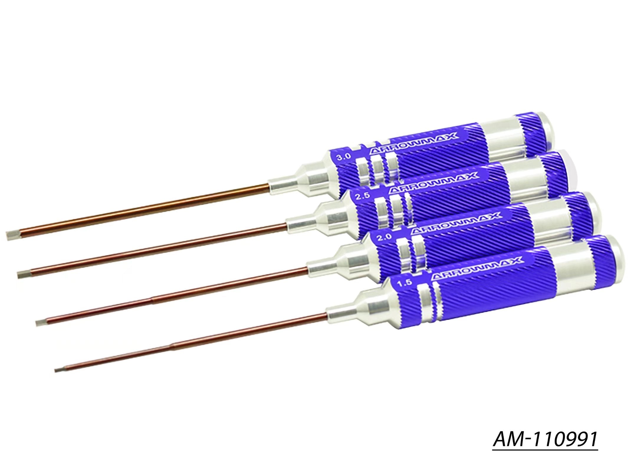 Arrowmax AM-110991 jeu clés Allen 1.5-3.0 120mm x4