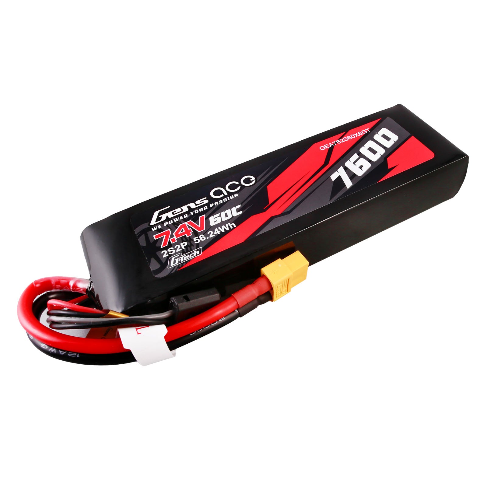 Gens Ace Car Classic 7600mAh 2S 60C batterie Lipo XT60