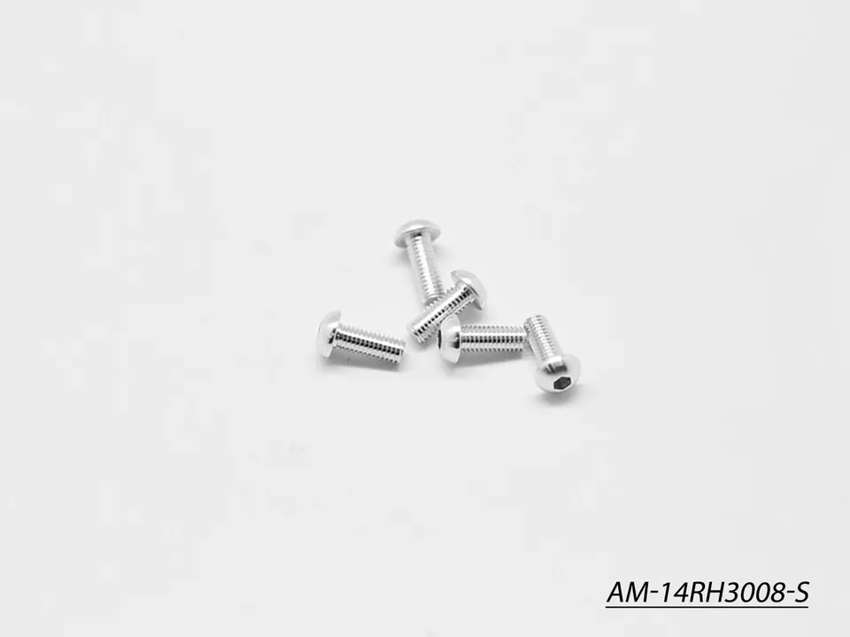 Arrowmax vis alu M3x8 tête ronde argent x5