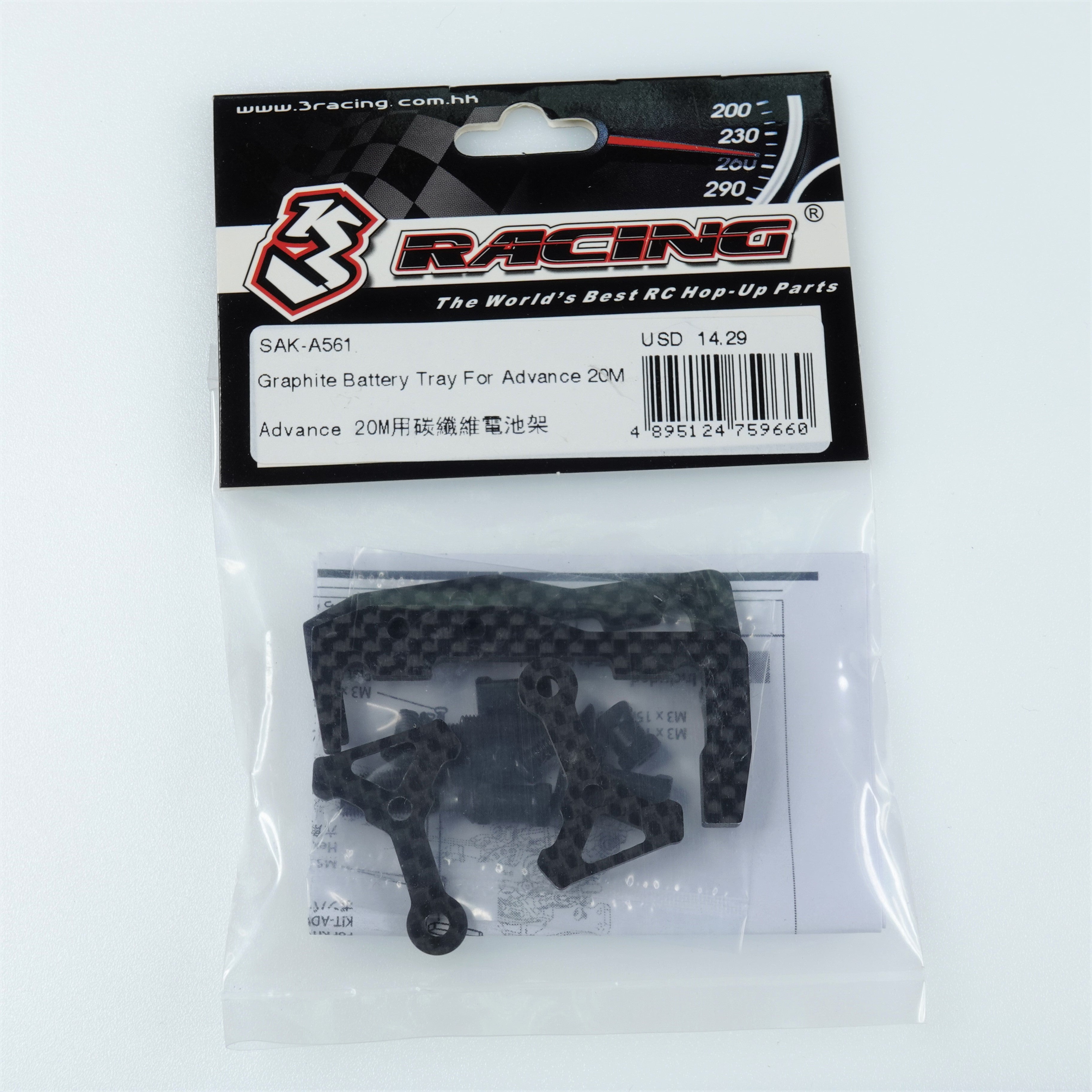3Racing Advance SAK-A561 support batterie graphite 20M
