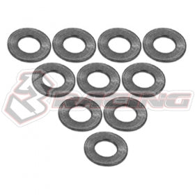 3Racing Rondelles alu plates M3x6 1mm noires x10