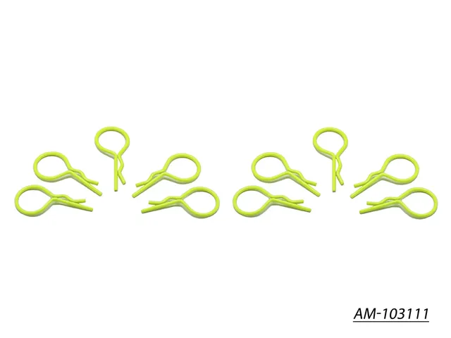 Arrowmax AM-103111 clips carrosserie 1/10 jaune fluo x10
