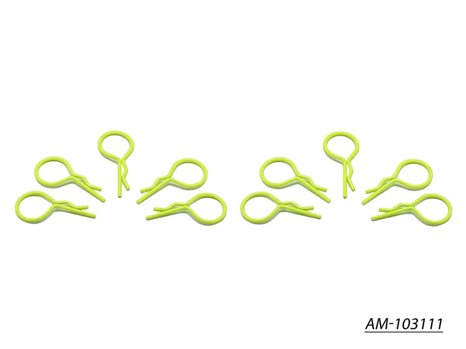 Arrowmax AM-103111 clips carrosserie 1/10 jaune fluo x10