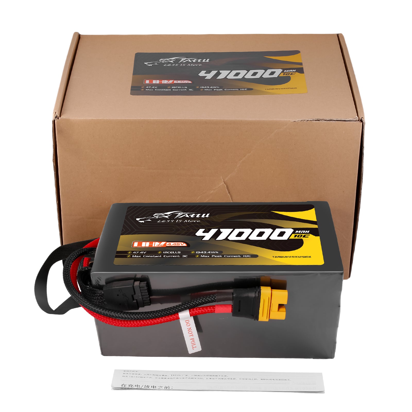 Tattu 41000mAh 12S batterie UHV semi-solide 47.4V 10C
