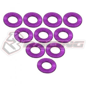 3Racing Rondelles alu plates M3x6 1mm noires x10