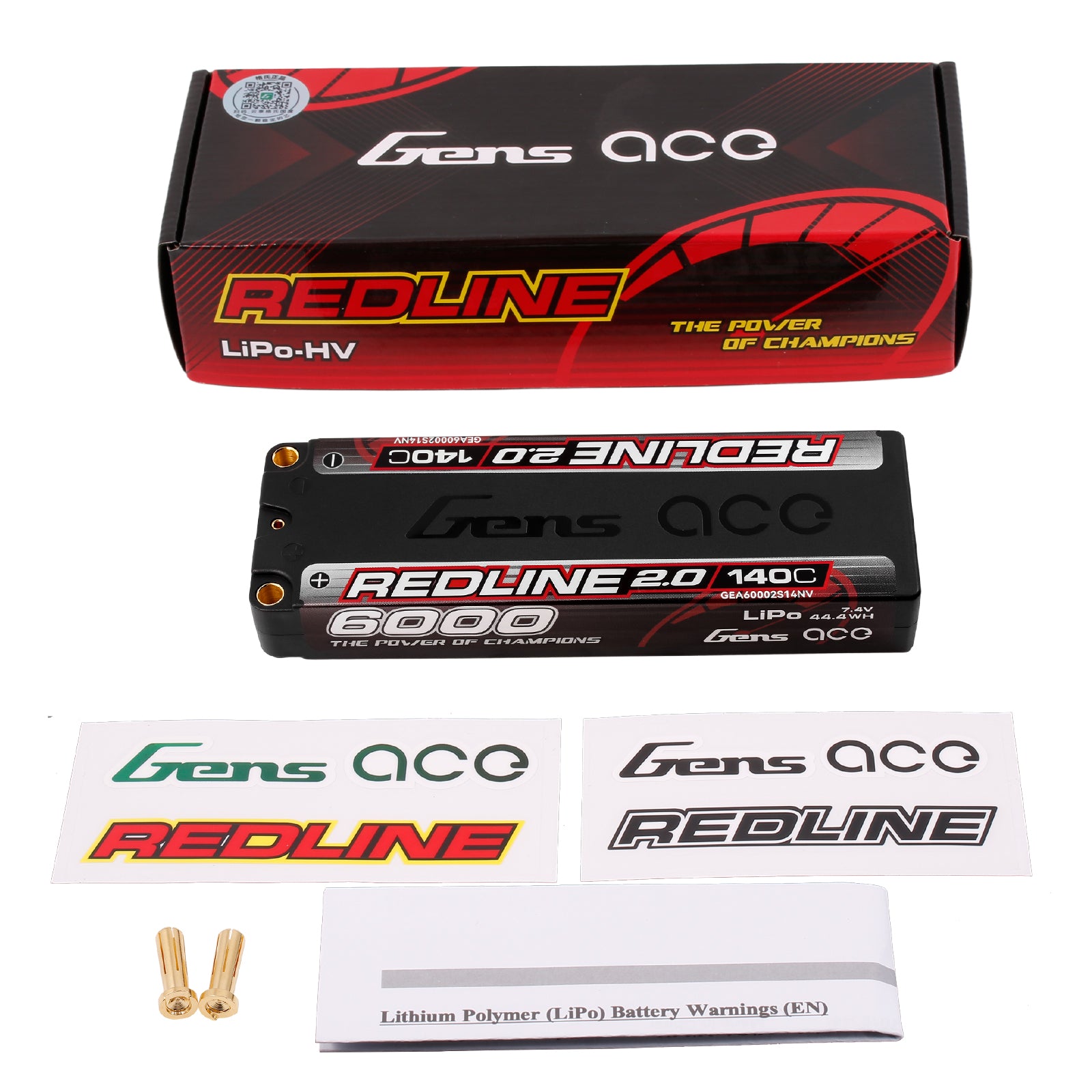 Gens Ace Redline 2.0 batterie LiPo 6000mAh 2S 140C 7.4V