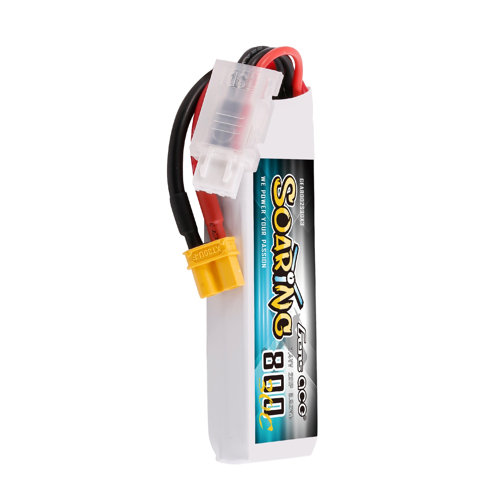 Gens Ace 800mAh 2S 30C 7.4V batterie planeur XT30