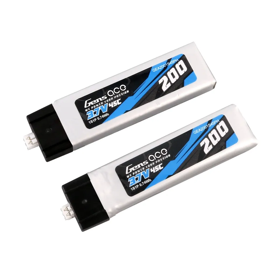 Gens Ace 200mAh 1S 45C 3.7V batterie LiPo Molex lot de 2
