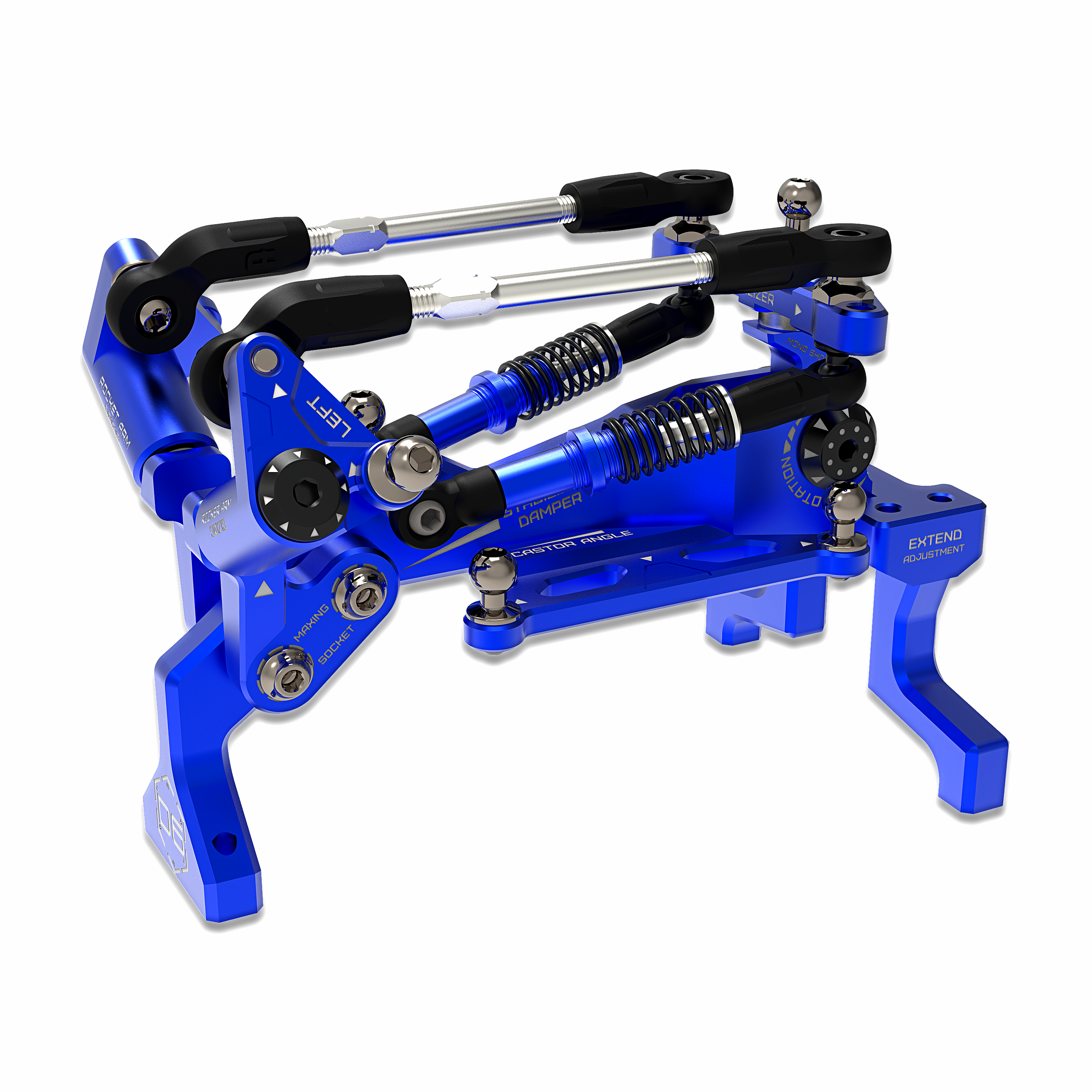 3Racing AuperD5 SAK-D6807 bulkhead avant alu bleu