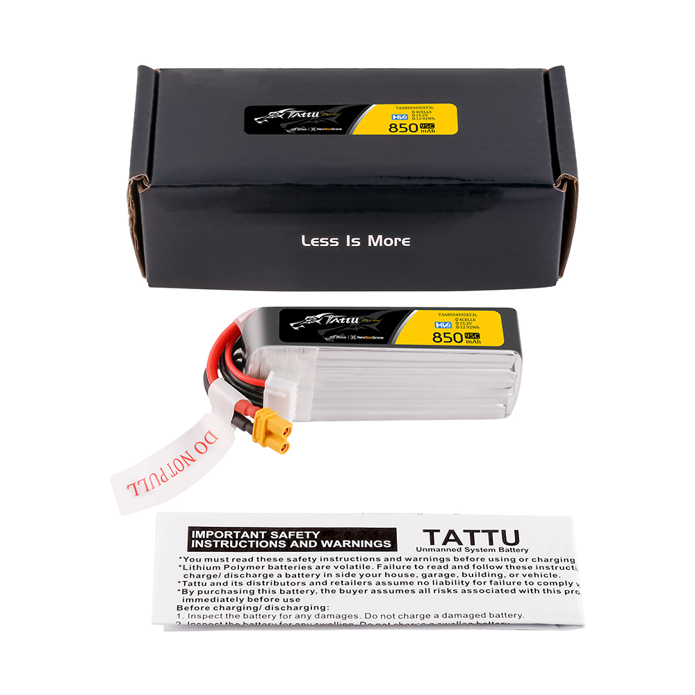 Tattu FPV 850mAh 4S 95C batterie LiPo long XT30U-F 15.2V