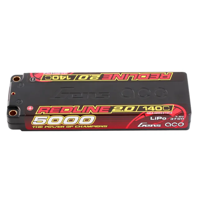 Gens Ace Redline 2.0 5000mAh 2S 140C batterie LiPo 7.4V hardcase
