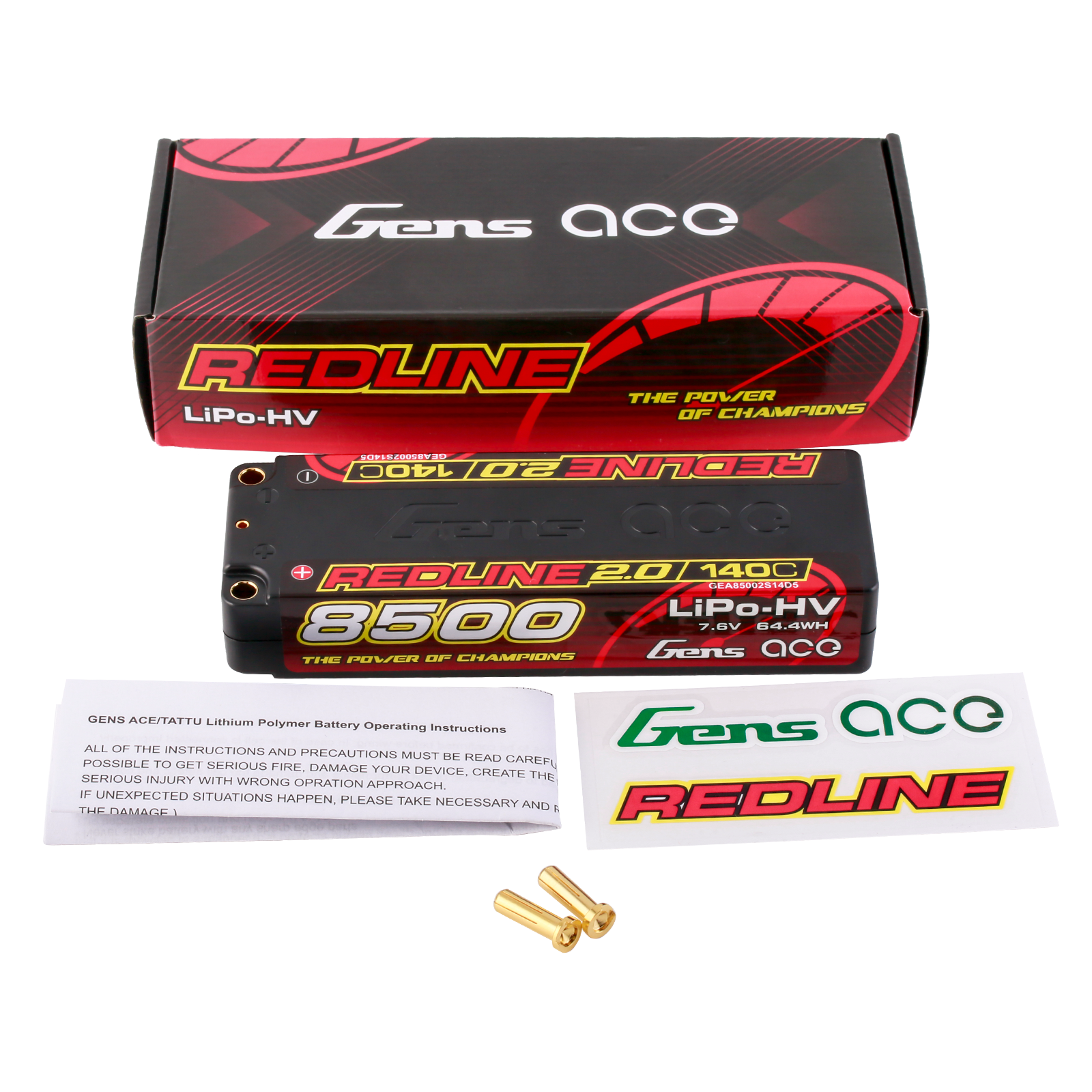 Gens Ace Redline 2.0 8500mAh 2S 140C Batterie Lipo 5mm
