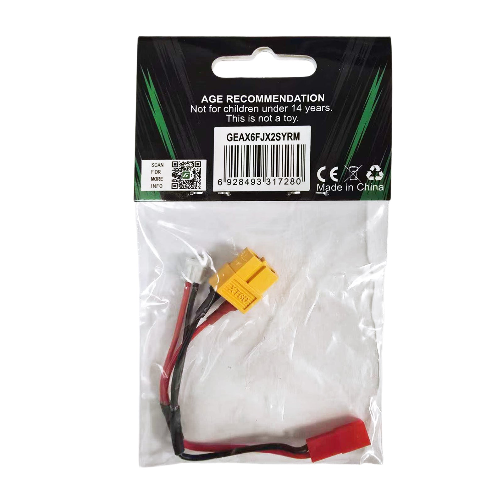 Gens Ace Adaptateur XT60 Femelle JST-XHR-2P JST-SYR 100mm