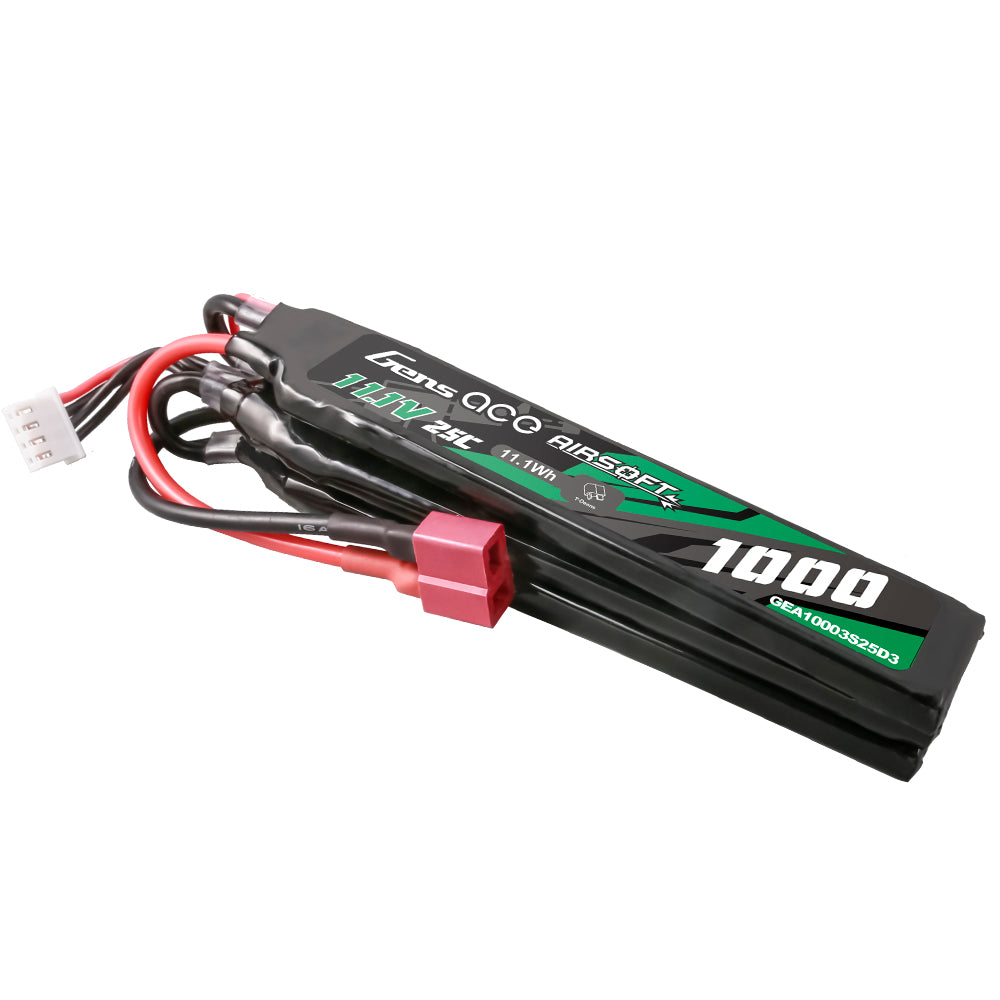 Gens Ace Airsoft 1000mAh 3S batterie LiPo 11.1V 25C Deans