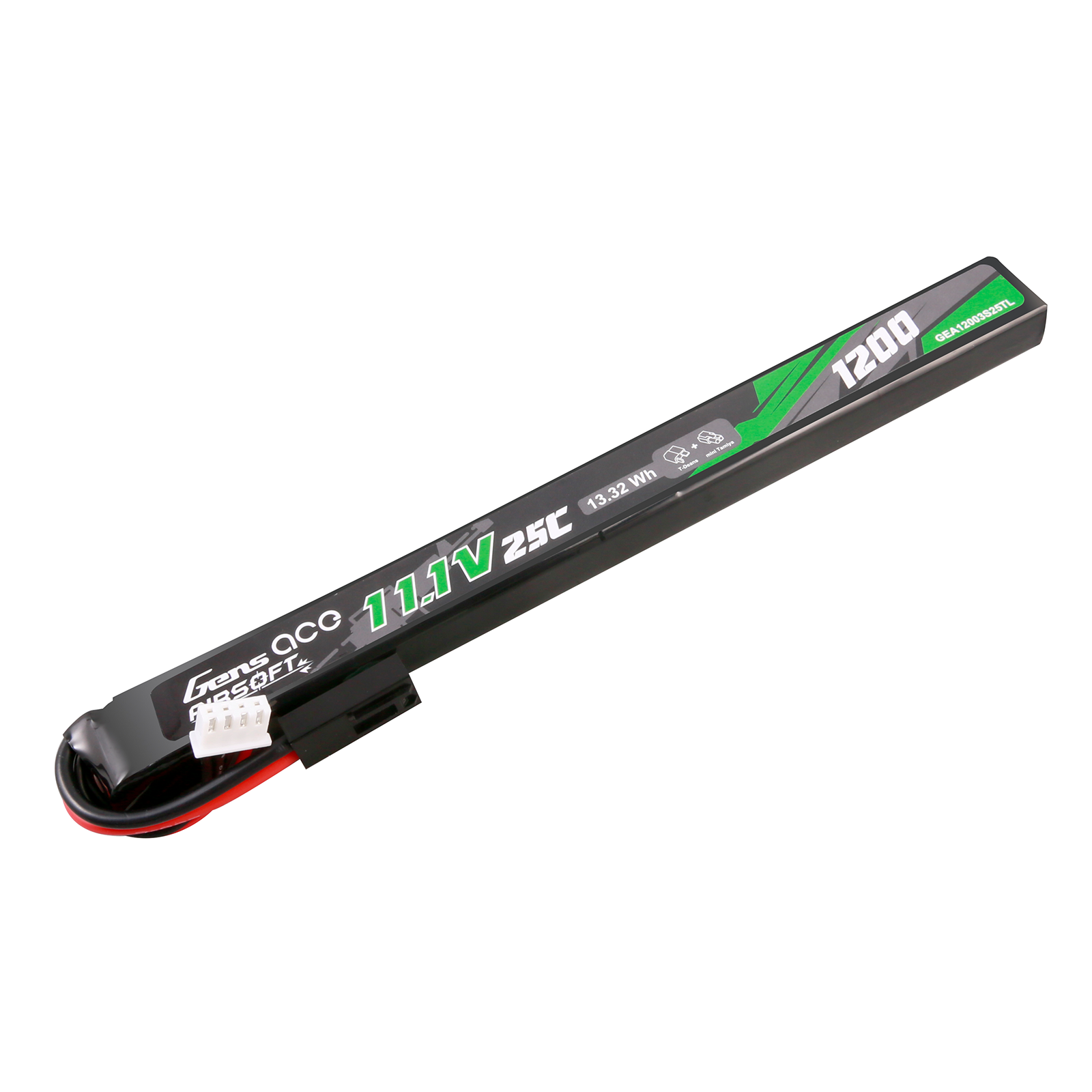 Gens Ace Airsoft 1200mAh 3S 25C batterie LiPo Tamiya