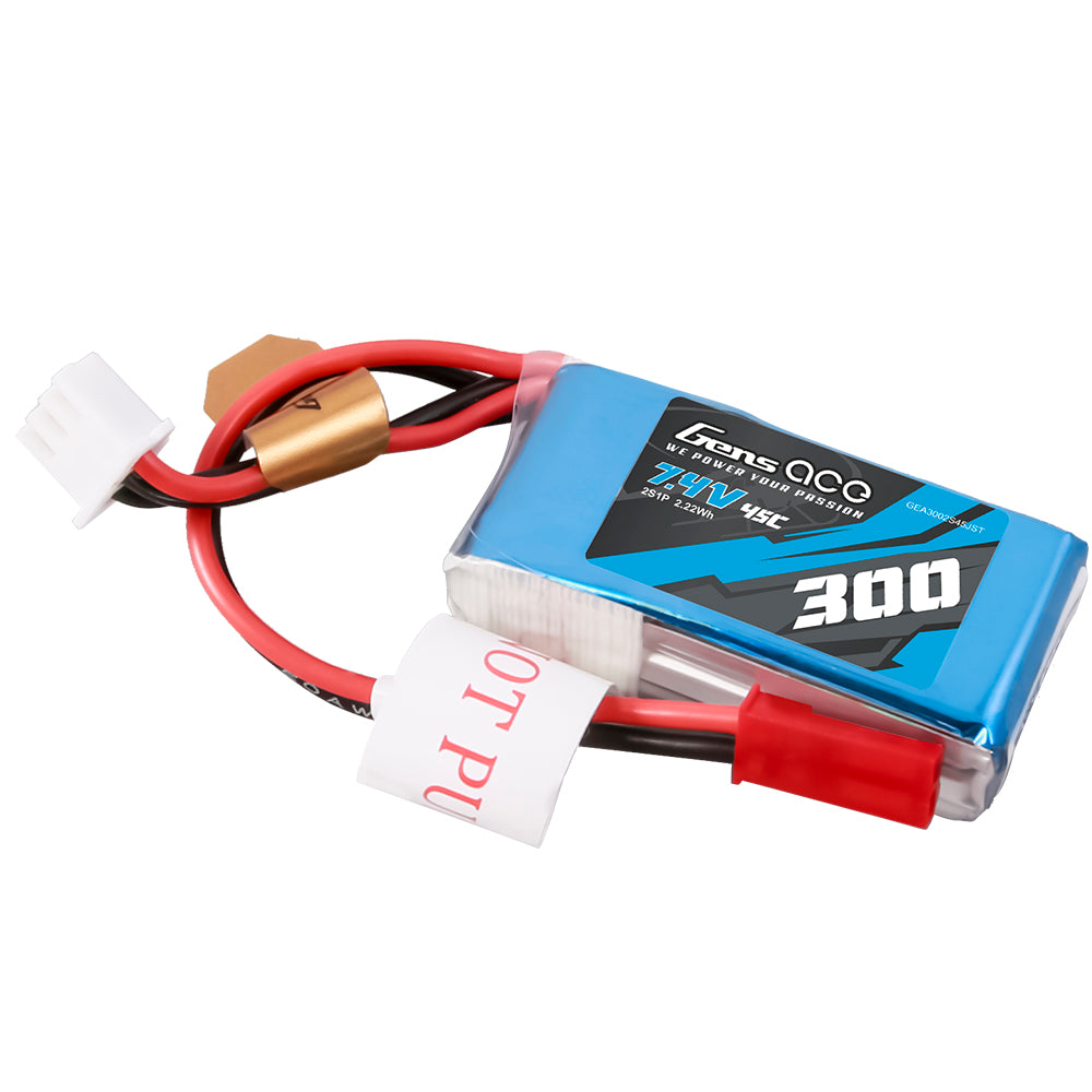 Gens Ace Car Classic 300mAh 2S batterie LiPo 7.4V 45C JST