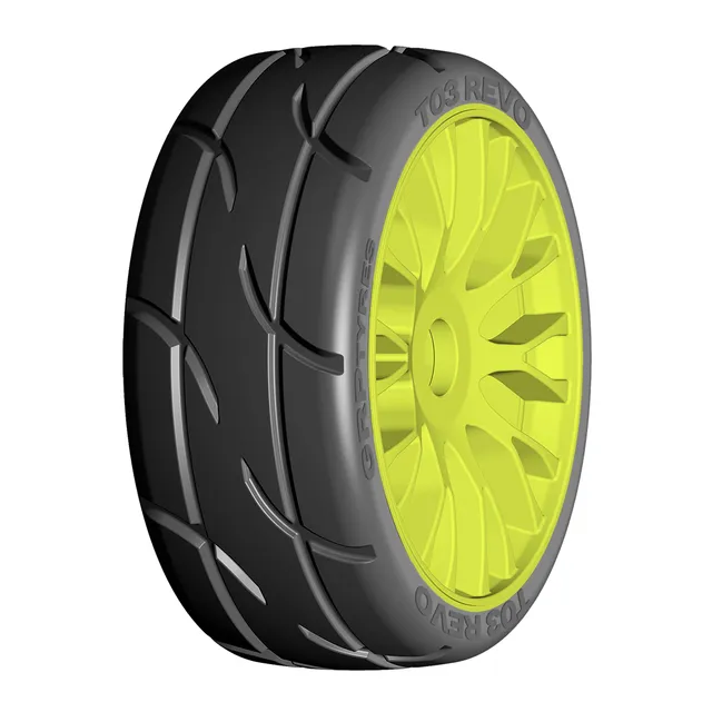 GRP 1:8 GT GTY03-XM3 pneus collés x2 XM3 grip moyen