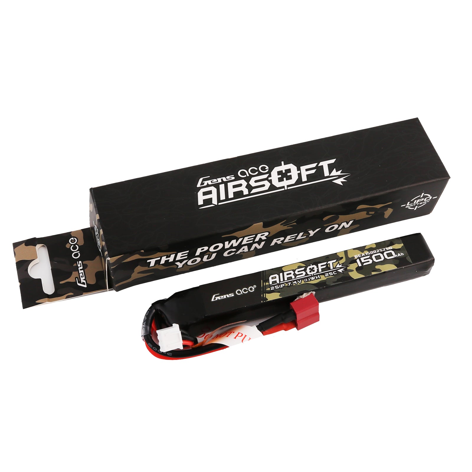 Gens Ace Airsoft Battery 1500mAh 2S batterie lipo 7,4V Deans