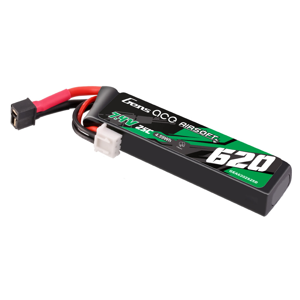 Gens Ace Airsoft Battery 620mAh 2S batterie lipo 7,4V Mini Deans