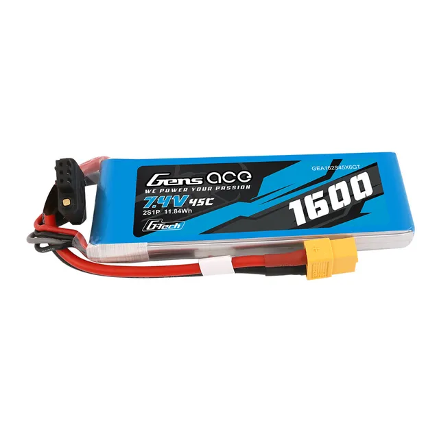 Gens Ace Car Classic 1600mAh 2S 45C batterie LiPo XT60
