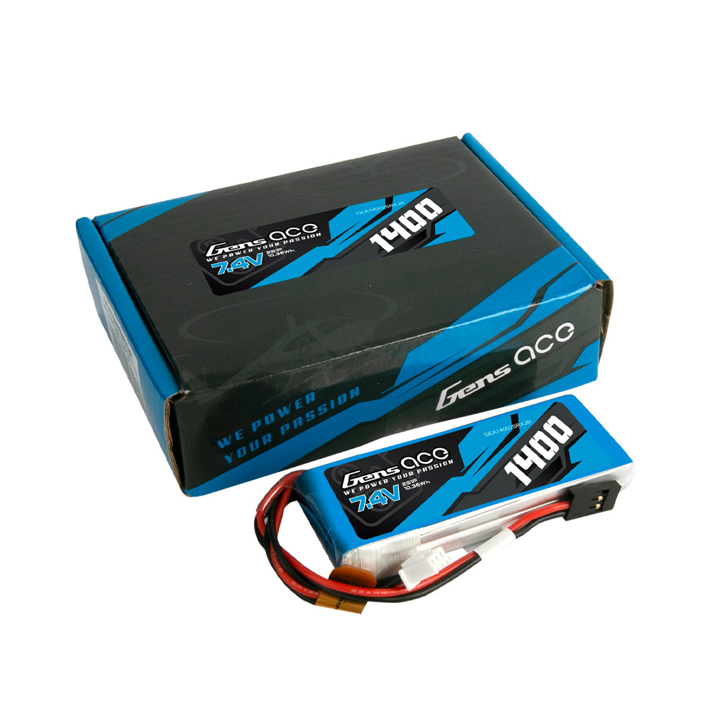 Gens Ace batterie émetteur 1400mAh 2S 7.4V prise JR