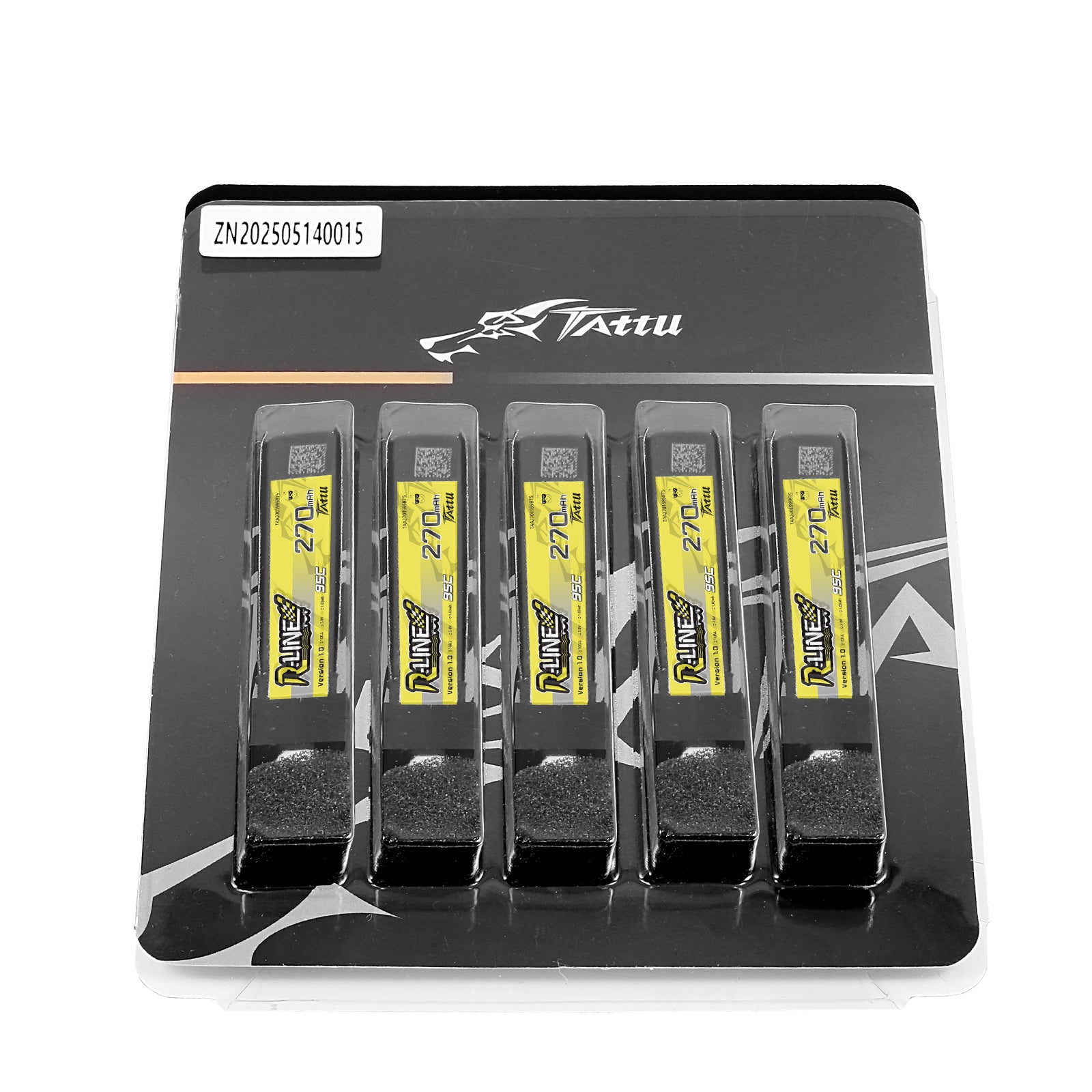 Tattu R-Line 270mAh 1S batterie lipo BT2.0 lot de 5