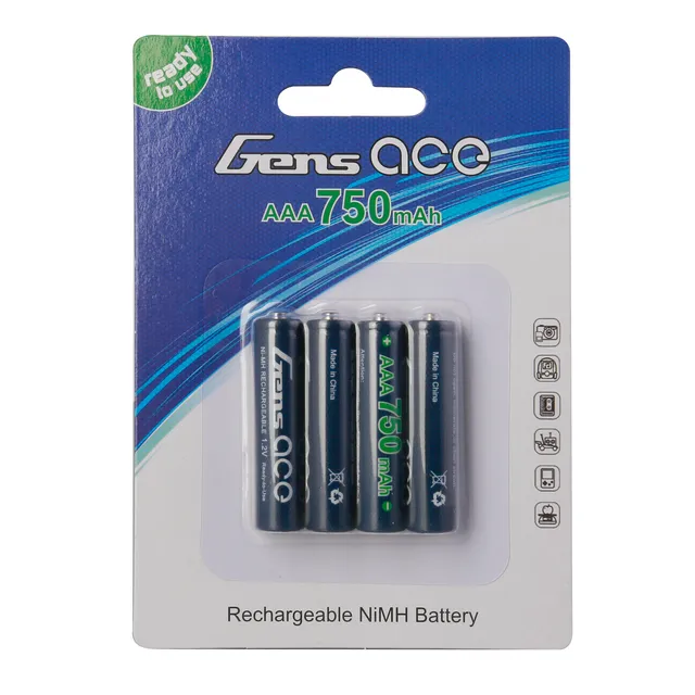 Gens Ace 750mAh AAA batterie NiMH 1,2V lot 4 Mini-Z