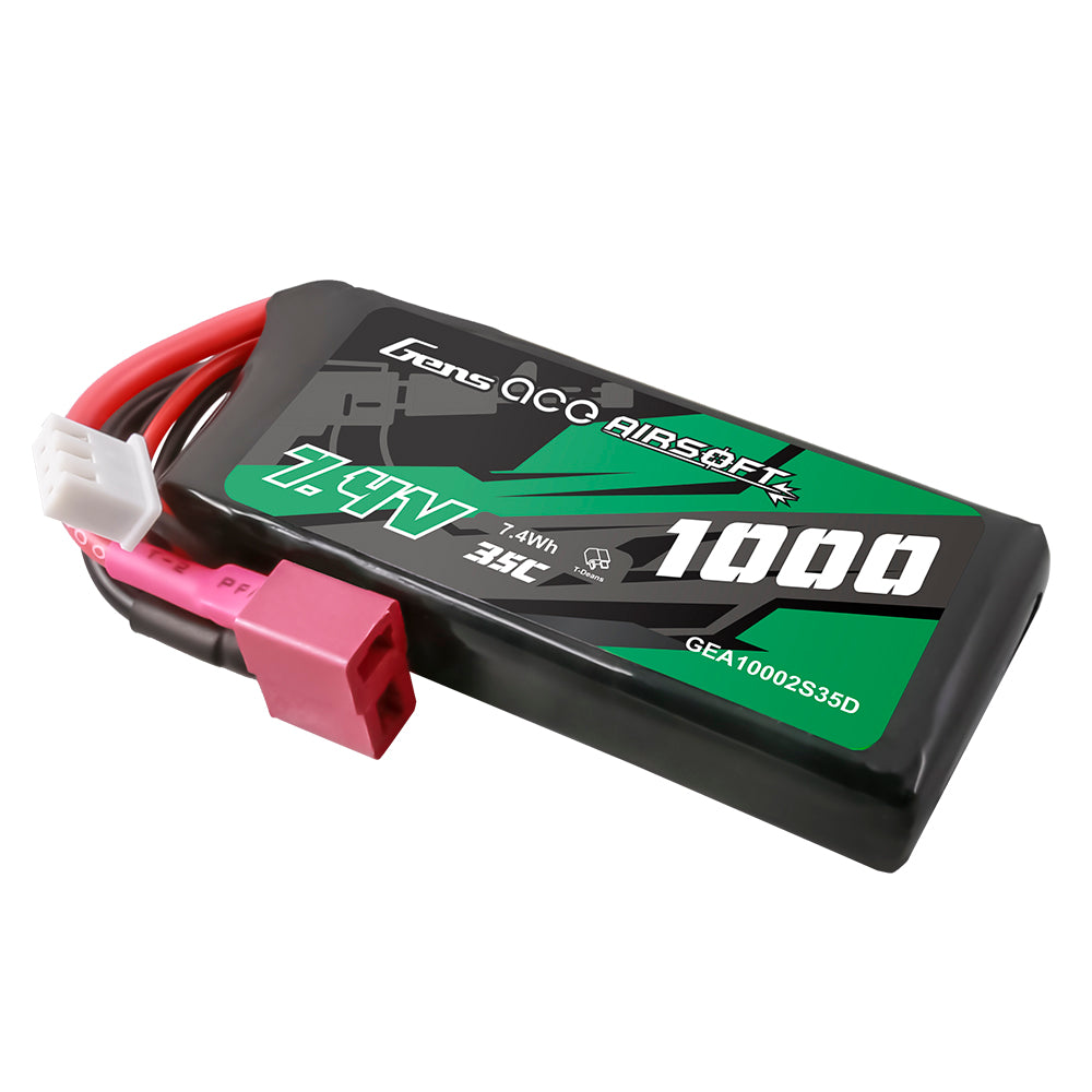Gens Ace Airsoft 1000mAh 2S 7.4V batterie LiPo Deans