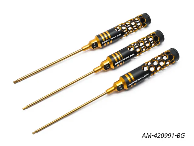 Arrowmax Tools Set Clés Hex 2.0 2.5 3.0x120mm Black Golden