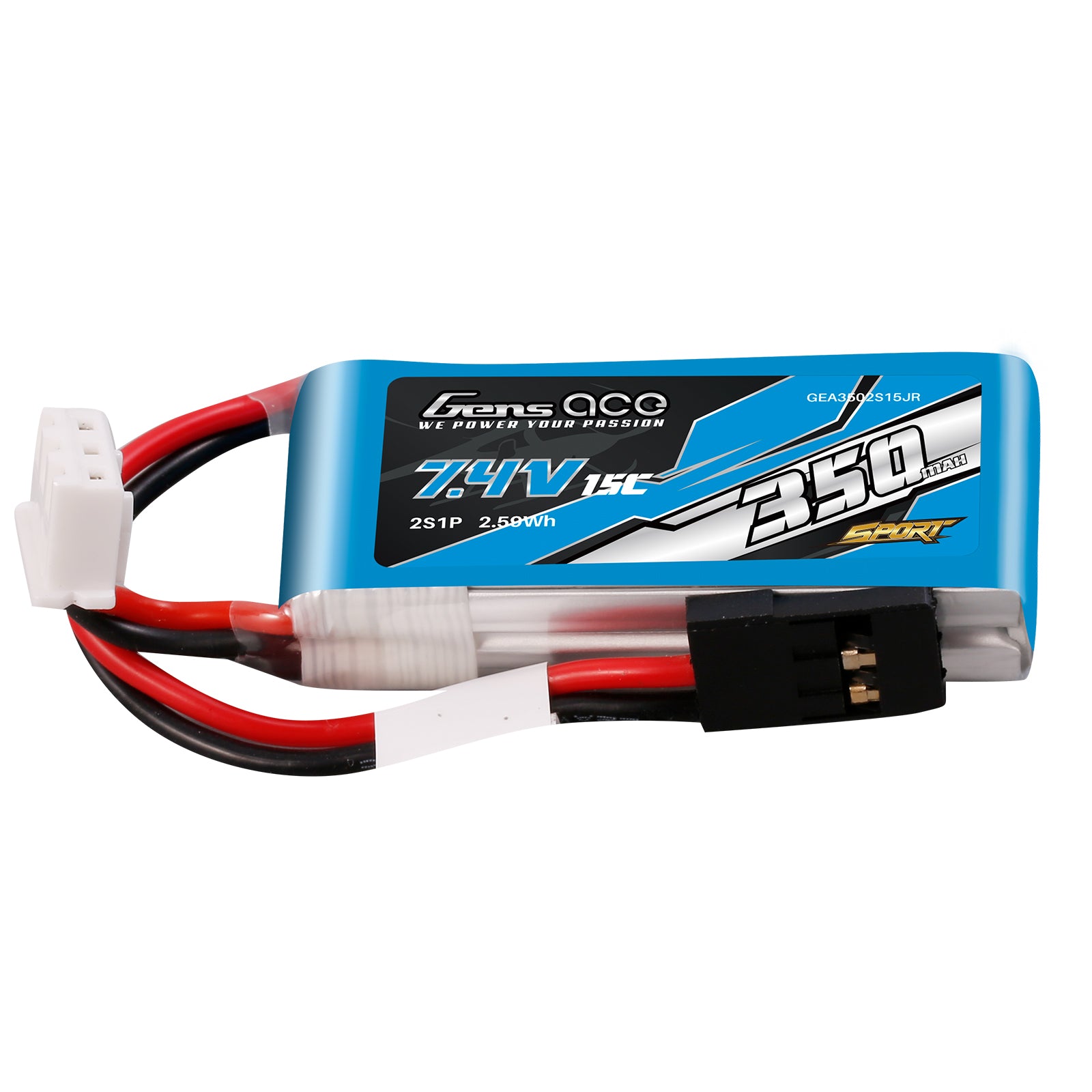 Gens Ace Sport 350mAh 2S 15C batterie LiPo JR F3K