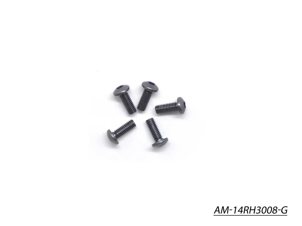 Arrowmax Screws M3x8 AM-14RH3008-G Vis Alu Tête Bombée Grise