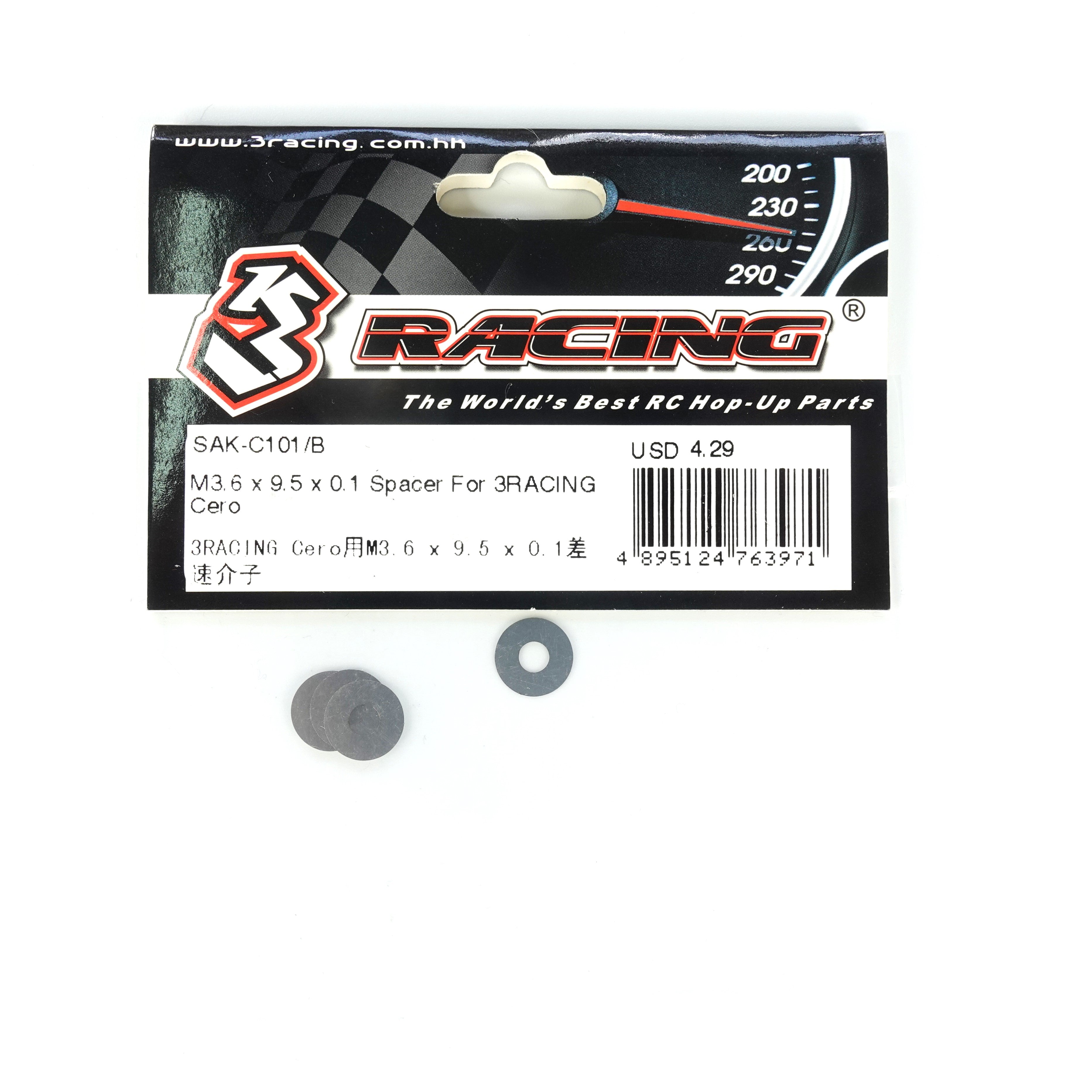 3Racing Cero SAK-C101/B cale M3.6x9.5x0.1